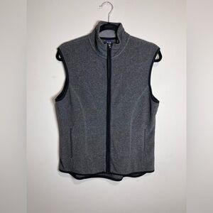 GAP Women’s Gray Fleece Sleeveless Full Zip Jacket Vest Sz M EUC